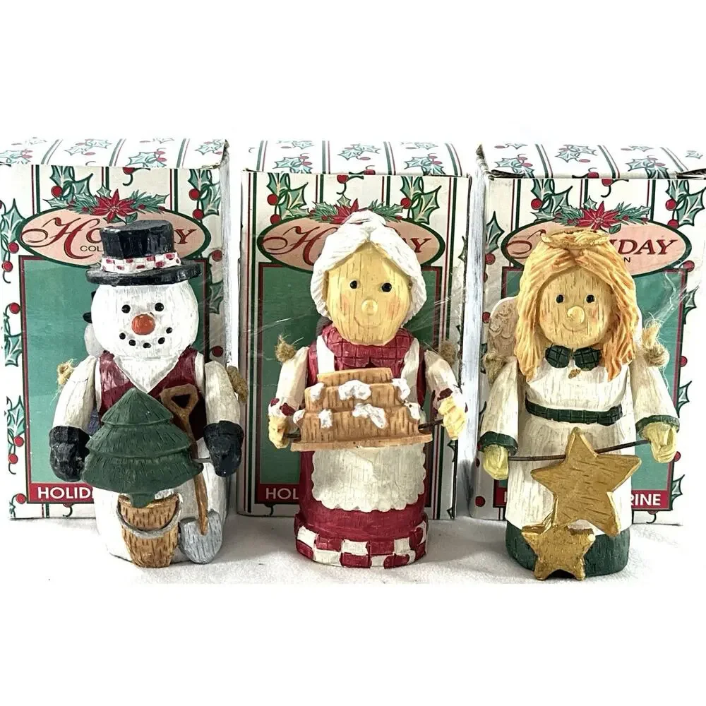 World Bazaars Holiday Collection Figurines Set of 3 – Snowman, Mrs Claus & Angel